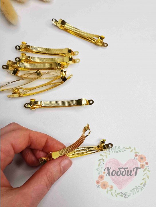 Заколка-автомат 8см. (золото)